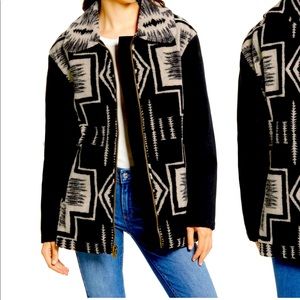 Pendleton Mixed Media Black and White Coat